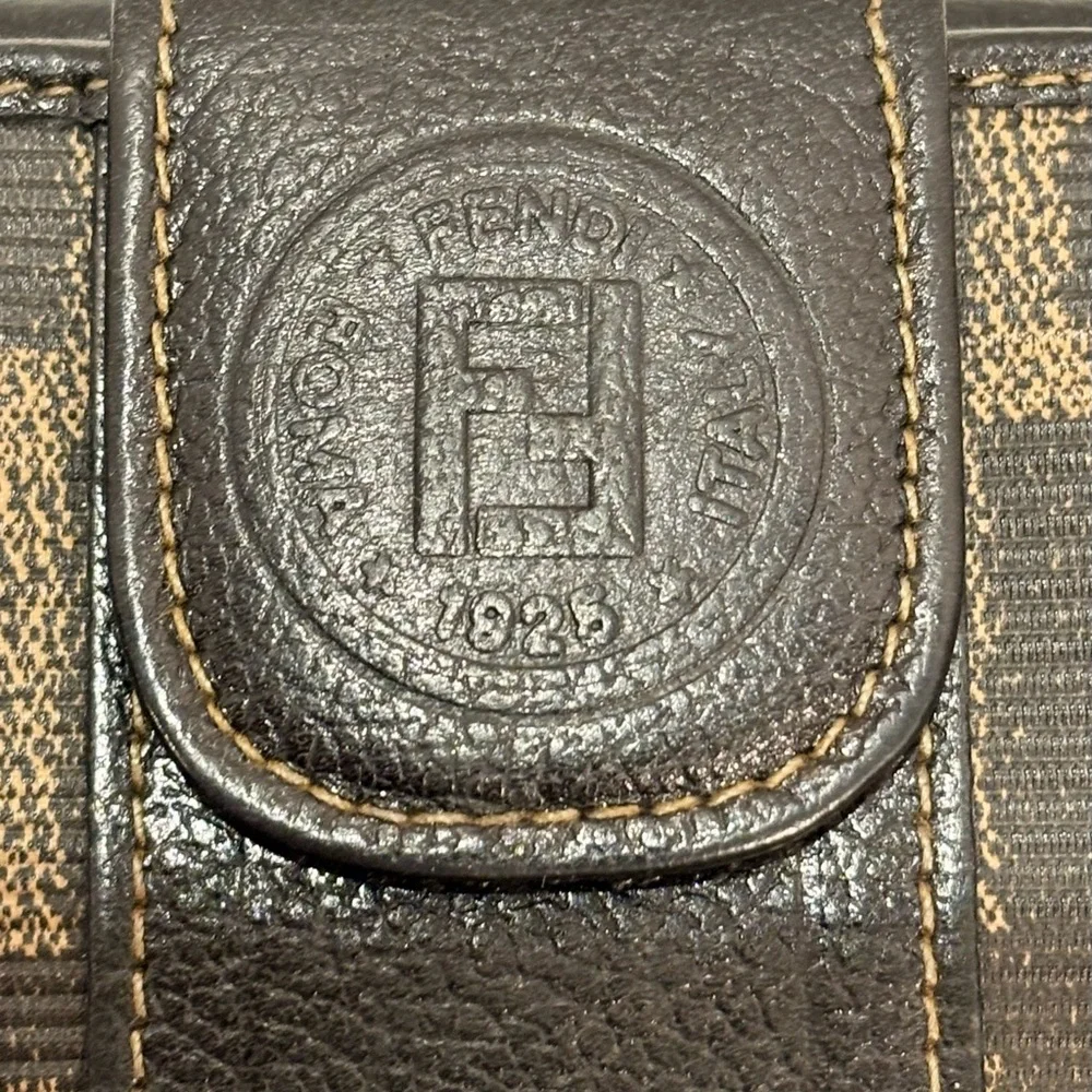 Vintage Fendi Zucca Monogram FF Logo Wallet with COA